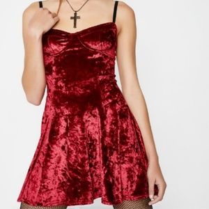 NWOT DOLLS KILL RED VELVET DRESS